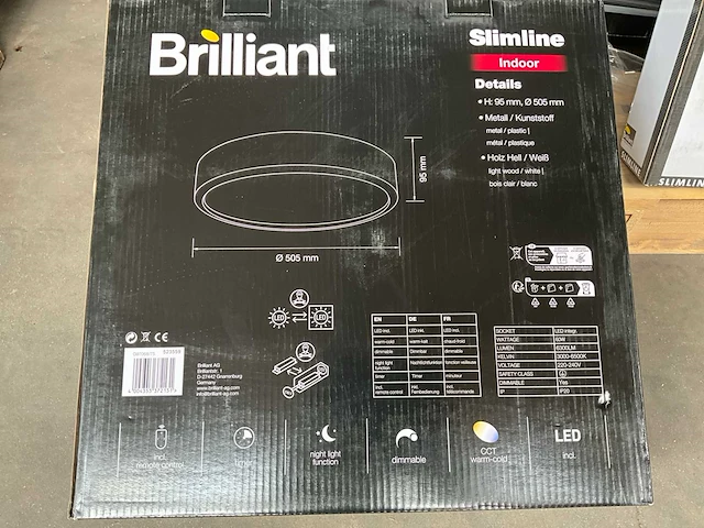 Brilliant slimline indoor led plafondlamp met afstandsbediening (19x) - afbeelding 7 van  8