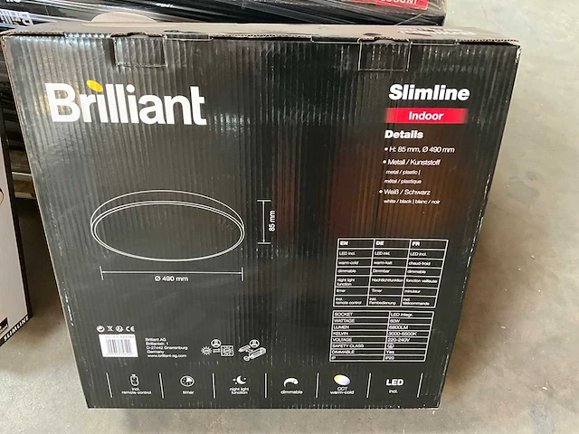 Brilliant slimline indoor plafondlamp met afstandsbediening (22x) - afbeelding 7 van  8