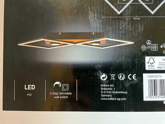 Brilliant woodbridge indoor led plafondlamp 70,7 x 35,4 cm (30x) - afbeelding 3 van  5