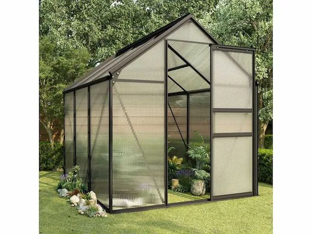 Broeikas antraciet aluminium 3,61 m² - afbeelding 1 van  7