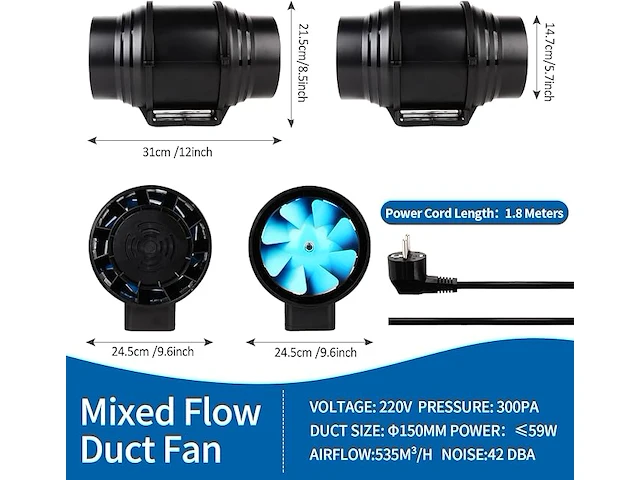 Brogachy verstelbare luchtafzuiger 150mm - afbeelding 2 van  5