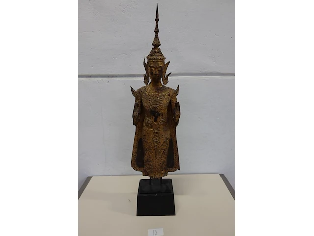 Brons vergulde thaisse buddha - afbeelding 1 van  7