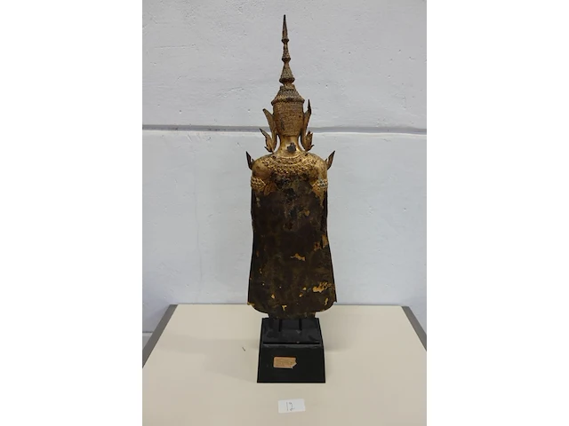 Brons vergulde thaisse buddha - afbeelding 3 van  7