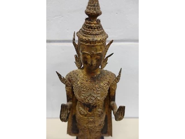 Brons vergulde thaisse buddha - afbeelding 7 van  7