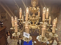 Bronzen luster 18 lichtpunten - afbeelding 1 van  6