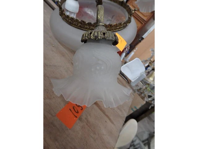 Bronzen luster met 4 lichtpunten - afbeelding 3 van  3