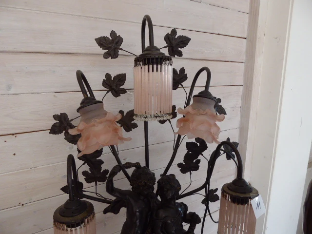 Bronzen tafellamp - afbeelding 2 van  4