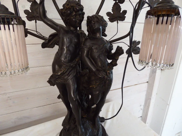 Bronzen tafellamp - afbeelding 3 van  4