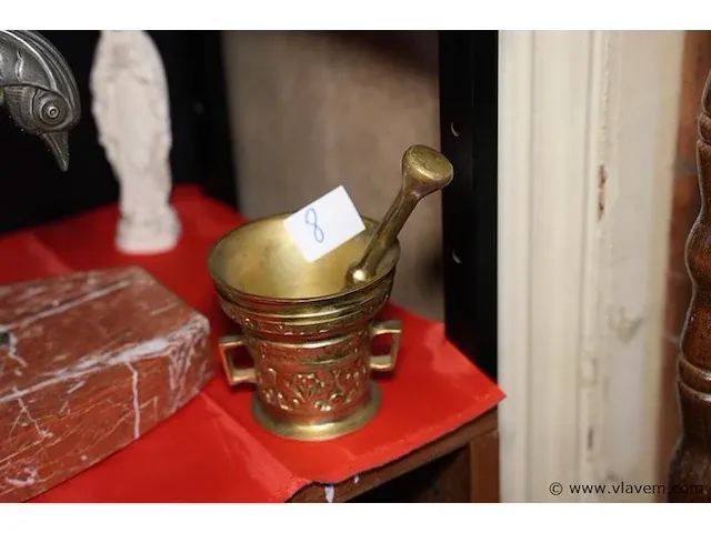 Bronzen vijzel met stamper - afbeelding 1 van  1