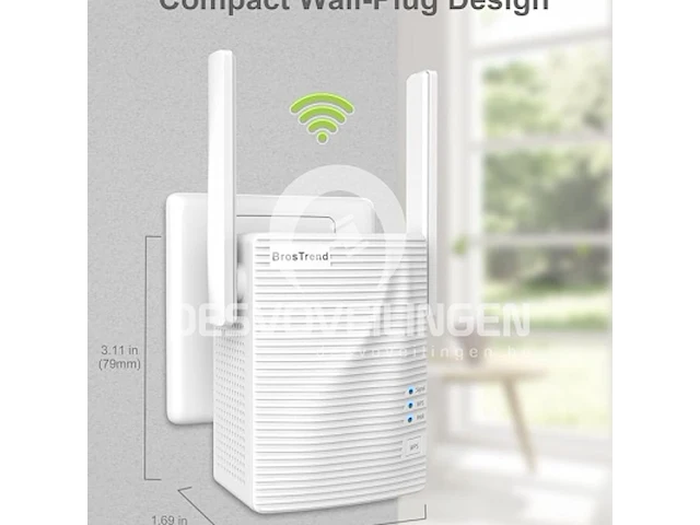 Brostrend ac1200 wifi-extender - afbeelding 1 van  1