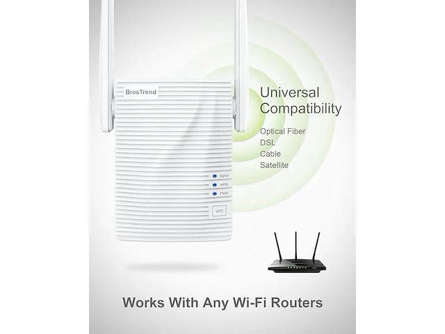 Brostrend ac1200 wifi-extender - afbeelding 2 van  3