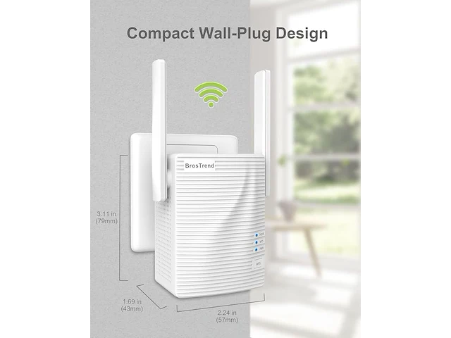 Brostrend ac1200 wifi-extender - afbeelding 1 van  2
