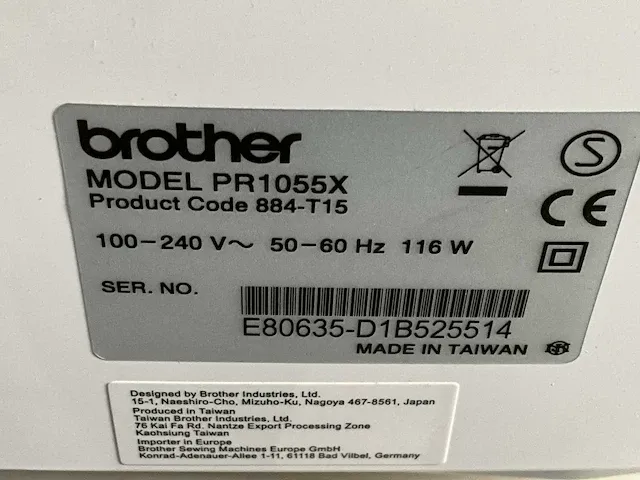Brother pr1055x borduurmachine - afbeelding 6 van  11