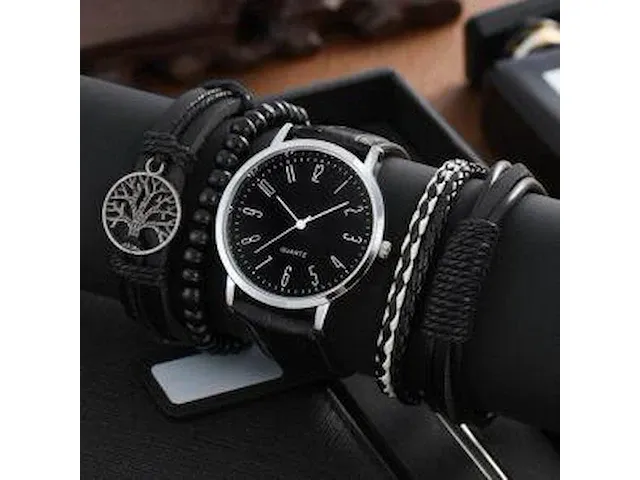 Bruin business round dial quartz horloge 5pcs - afbeelding 1 van  2
