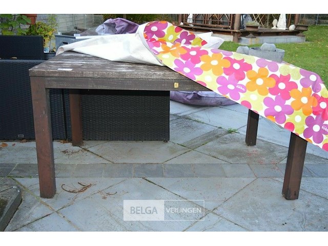 Bruine kleine houten tafel - afbeelding 1 van  3