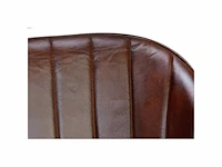 Bruine lederen fauteuil met lineair design - afbeelding 6 van  6