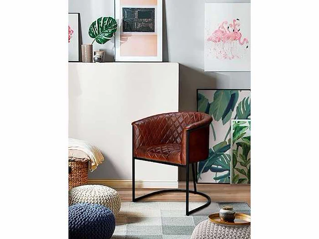 Bruine lederen fauteuil - afbeelding 1 van  6