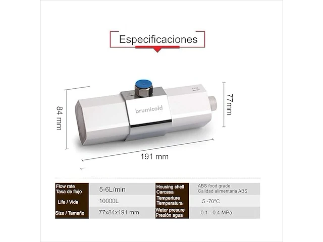 Brumicold newtech filter douche bec-5026 pe universeel ultrafiltratiefilter - afbeelding 2 van  4