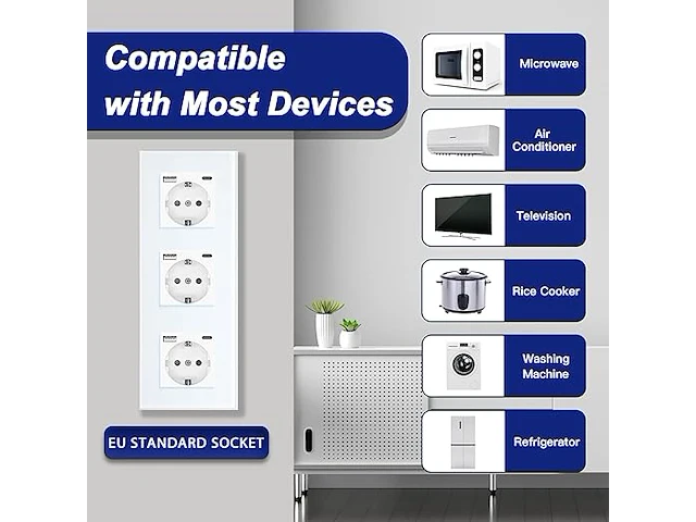 Bseed triple schuko wandstopcontact - afbeelding 3 van  3