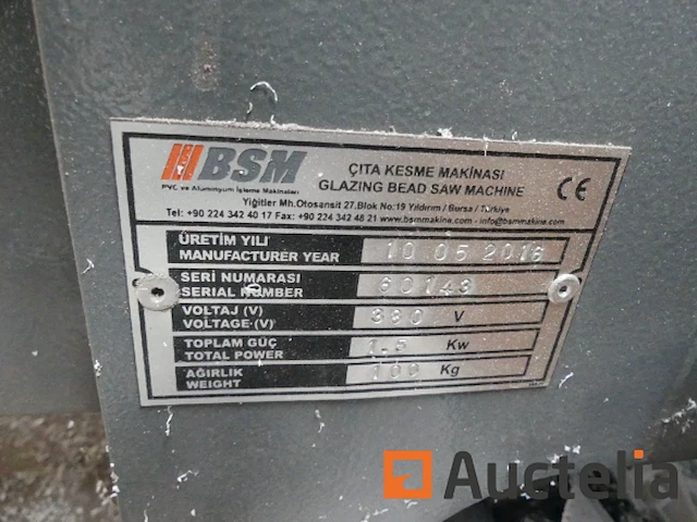 Bsm beglazing kraal zaagmachine pvc profielzaag - afbeelding 7 van  7