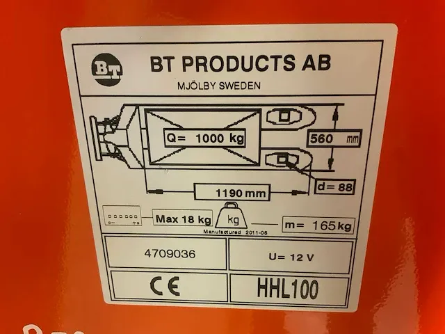 Bt hhl 100 elektrische schaar palletwagen - afbeelding 8 van  8
