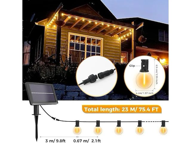 Btfarm lichtsnoer op zonne-energie - afbeelding 5 van  6