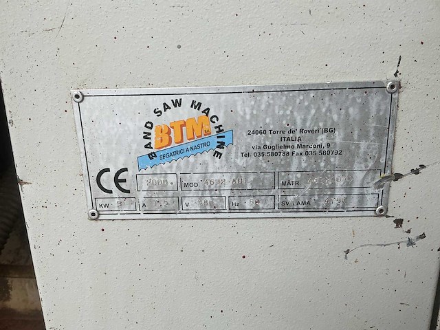 Btm 4632 aut metalen horizontale bandzaagmachine - afbeelding 7 van  10