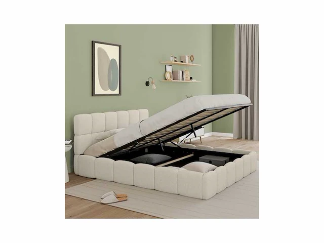 Bubbelbed in badstof met bedbodem en hoofdeinde 160x200cm - afbeelding 3 van  8
