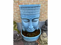 Buddha fontein blauw hoofd - afbeelding 1 van  4