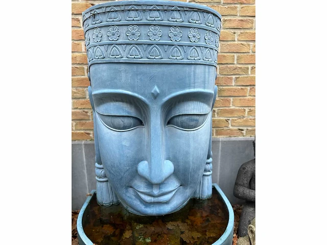 Buddha fontein blauw hoofd - afbeelding 4 van  4