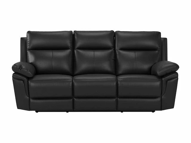 Buffelleer 3-zits relaxbank - zwart - afbeelding 4 van  18