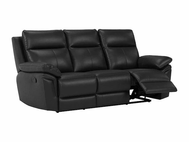 Buffelleer 3-zits relaxbank - zwart - afbeelding 6 van  18