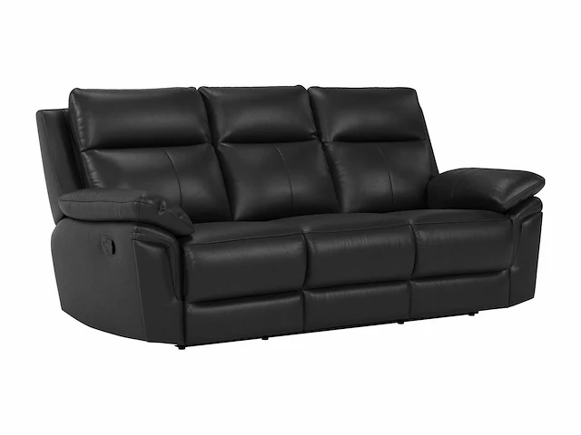Buffelleer 3-zits relaxbank - zwart - afbeelding 13 van  18