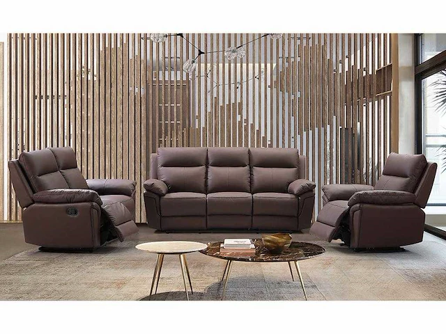 Buffelleer relaxfauteuil - bruin - afbeelding 2 van  5