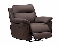 Buffelleer relaxfauteuil - bruin - afbeelding 4 van  5