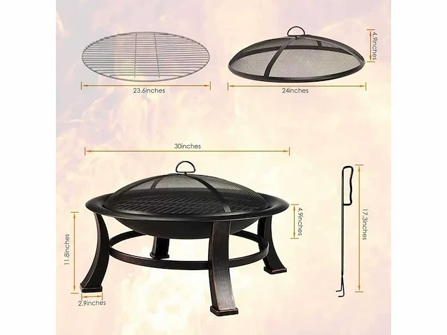 Buiten vuurschaal terras, vuurschaal barbecue - afbeelding 3 van  4