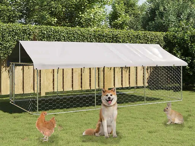 Buitenkennel met dak 400x200x150 cm - afbeelding 1 van  10