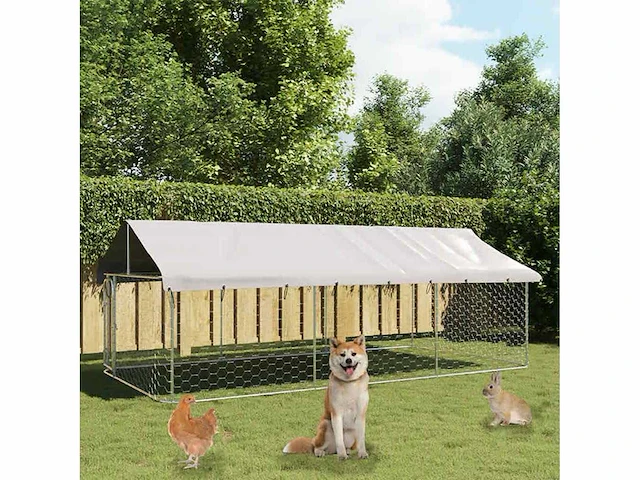 Buitenkennel met dak 400x200x150 cm - afbeelding 3 van  10