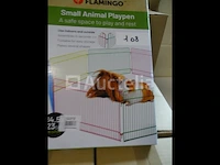 Buitenkooi - 34 x 23 cm - voor kleine huisdieren flamingo - afbeelding 3 van  4