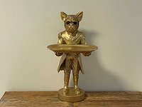 Bulldog met kostuum en plateau gold h50cm - afbeelding 1 van  3
