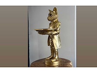 Bulldog met kostuum en plateau gold h50cm - afbeelding 3 van  3