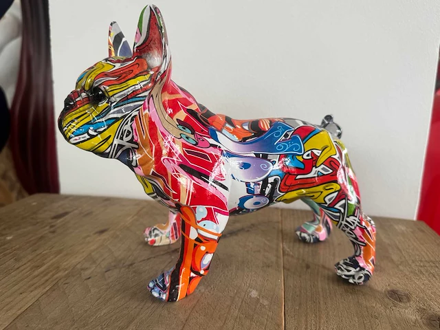 Bulldog staand graffiti h20,5cm - afbeelding 2 van  3