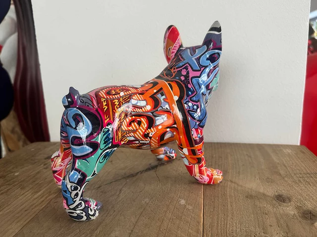 Bulldog staand graffiti h20,5cm - afbeelding 3 van  3