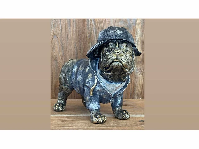 Bulldog staand pet jas h21cm original - afbeelding 2 van  3