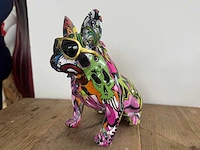 Bulldog zit bril graffiti h22cm - afbeelding 1 van  3