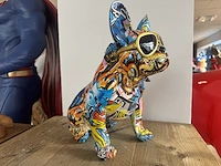 Bulldog zit bril graffiti h33cm - afbeelding 1 van  3