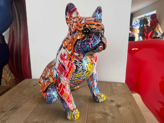 Bulldog zit graffiti groot h33,5cm - afbeelding 1 van  3