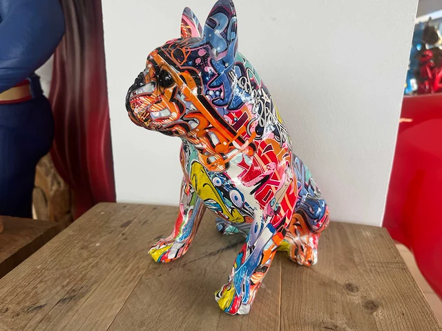 Bulldog zit graffiti groot h33,5cm - afbeelding 2 van  3