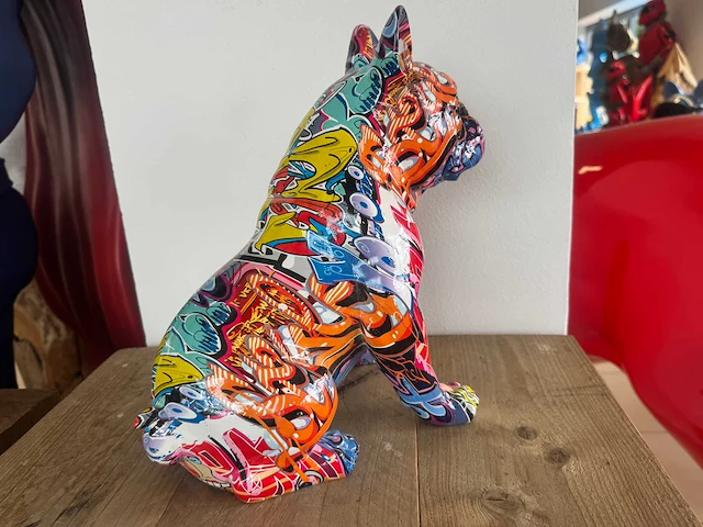 Bulldog zit graffiti groot h33,5cm - afbeelding 3 van  3
