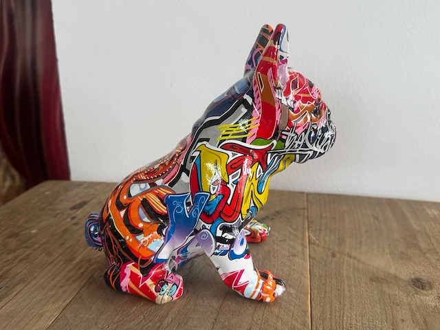 Bulldog zit graffiti klein h20cm - afbeelding 2 van  3